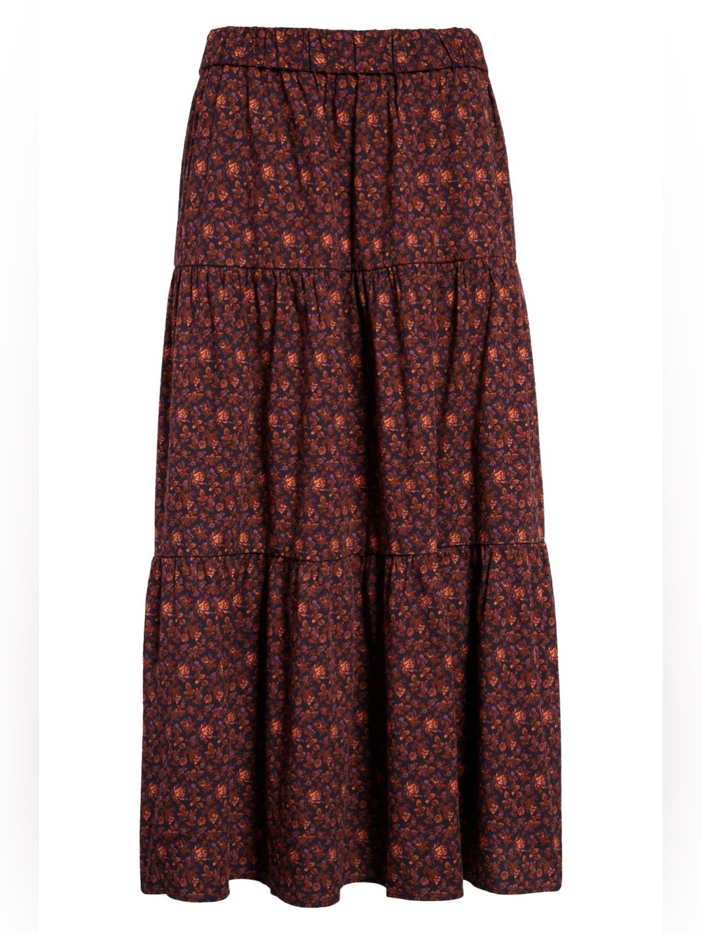 Madewell Orchard Floral Tiered Maxi Skirt